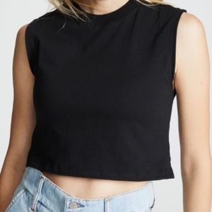 Black Sleeveless Crop Top
